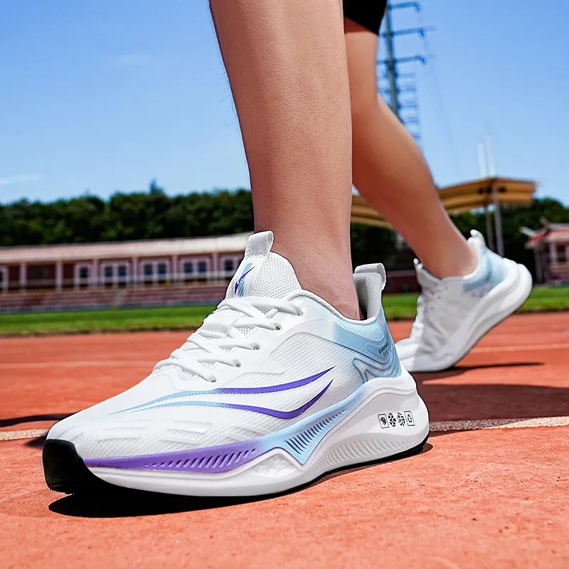 Gaius Durant Cushioning, Abrasion Resistant, Anti Rollover, Slip Resistant Low Top Running Shoes Men's White Blue-3
