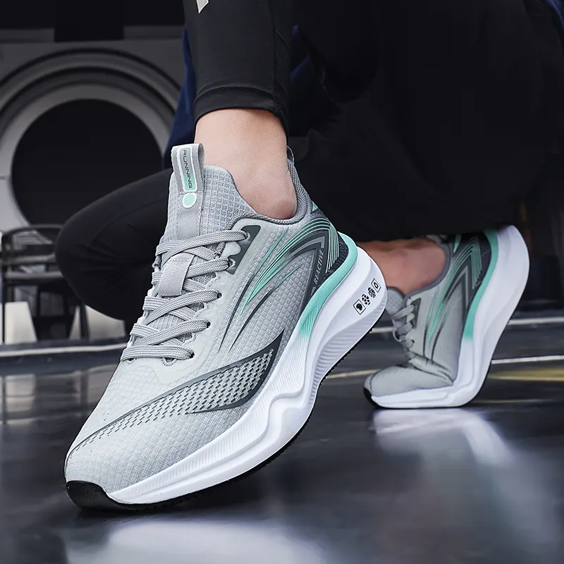 Gaius Durant Abrasion Resistant Anti Rollover Slip Resistant Low Top Running Shoes Men's Light Gray Cyan-4
