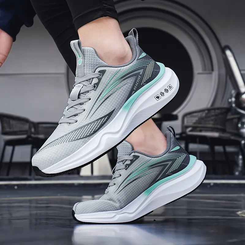Gaius Durant Abrasion Resistant Anti Rollover Slip Resistant Low Top Running Shoes Men's Light Gray Cyan-5