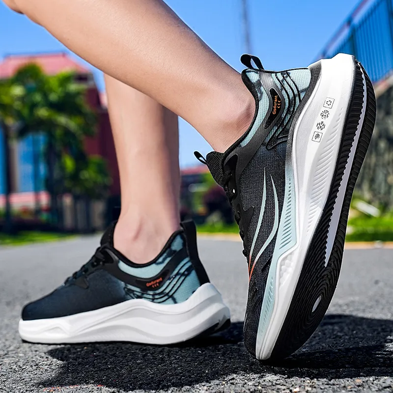Gaius Durant Cushioning Rebound Abrasion Resistant Slip Resistant Low Top Running Shoes Men's Black Orange-3
