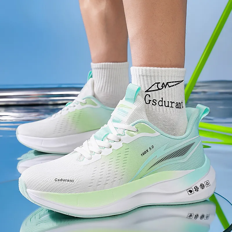 Gaius Durant Abrasion Resistant Breathable Slip Resistant Low Top Supercritical Running Shoes Unisex Turquoise-5