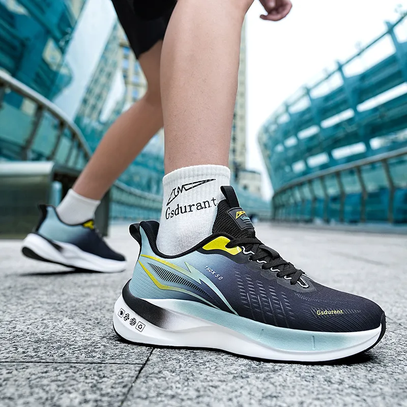 Gaius Durant Cushioning, Abrasion Resistant, Slip Resistant Low Top Supercritical Running Shoes Unisex Black Green-4