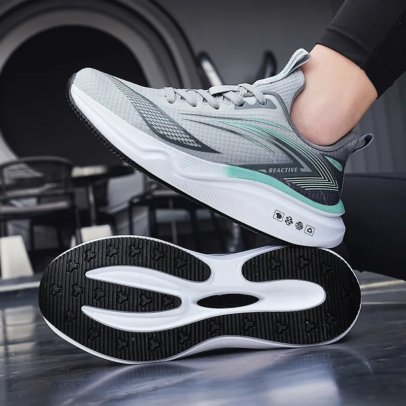 Gaius Durant Abrasion Resistant Anti Rollover Slip Resistant Low Top Running Shoes Men's Light Gray Cyan-3