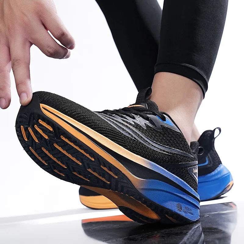 Gaius Durant Cushioning Abrasion Resistant Breathable Slip Resistant Low Top Running Shoes Unisex Black-3