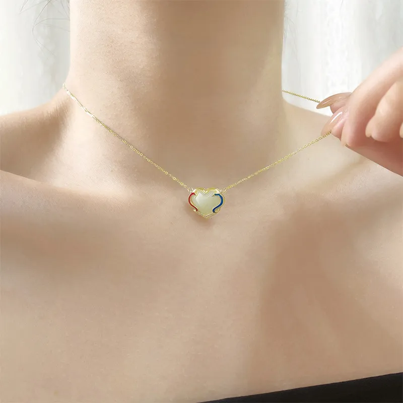 DVNRR Chalcedony Jade Necklaces Women's-3