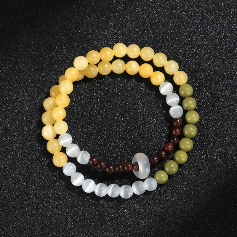 DVNRR Glass Cat Eye Jade Bracelets Women's-1