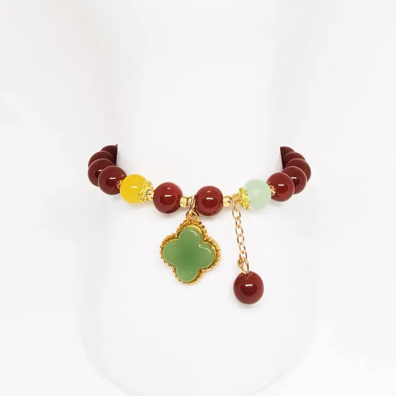 DVNRR Colored Glaze Jade Bracelets Women's-5