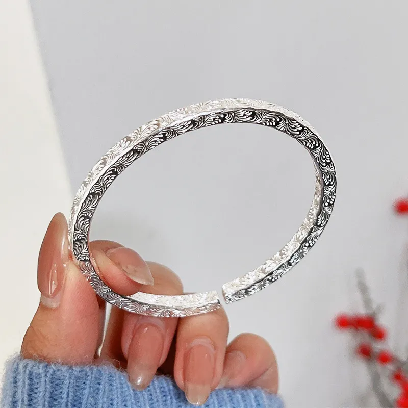 DVNRR S 999 Fine Silver Sterling Silver Bracelets Women's-3