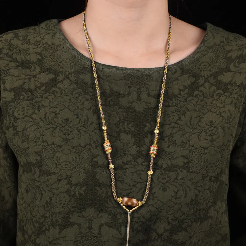 DVNRR Agate Jade Necklaces Unisex-4