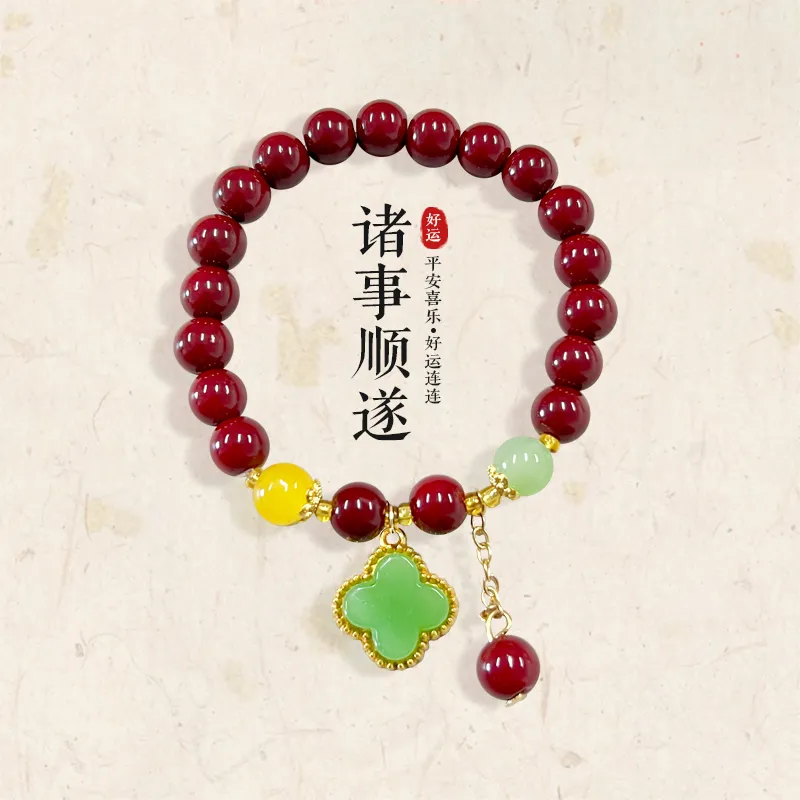 DVNRR Colored Glaze Jade Bracelets Women's-4