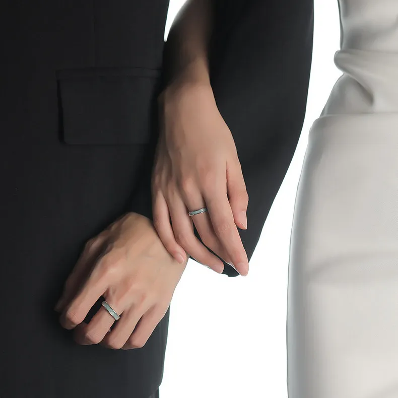 DVNRR S925 Silver Rings Unisex Gift Box Set Anniversary Gift For The Object Of Your Affection-3