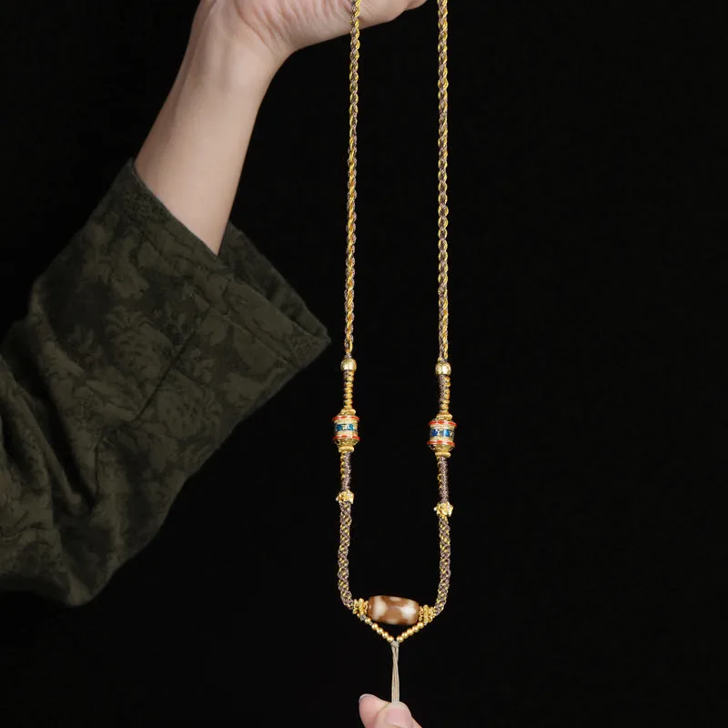 DVNRR Agate Jade Necklaces Unisex-5