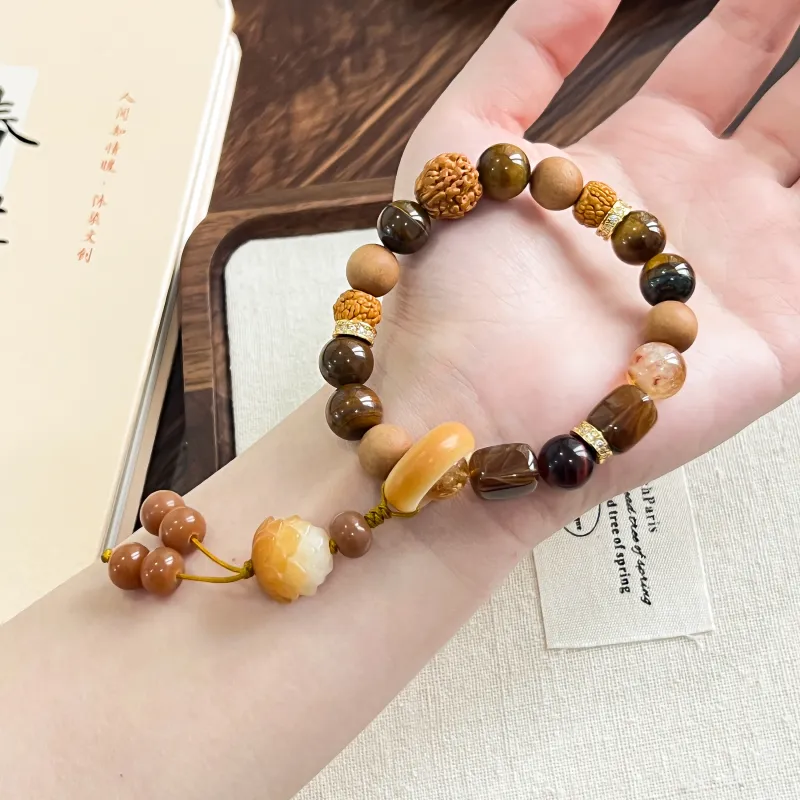 DVNRR Tiger's Eye Stone Jade Bracelets Unisex-3
