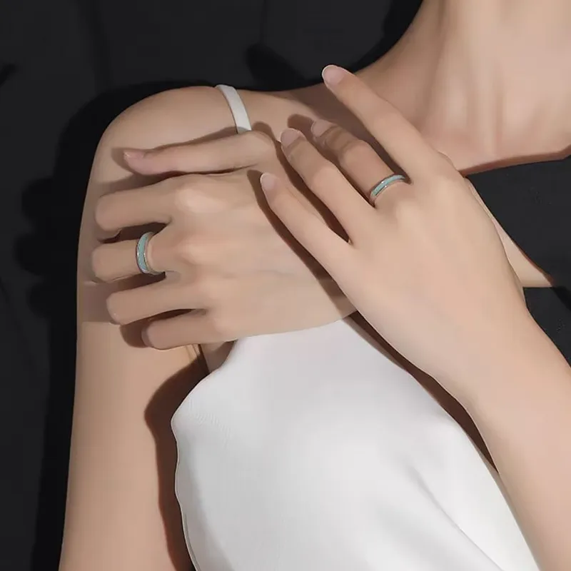 DVNRR S925 Silver Rings Unisex Gift Box Set Anniversary Gift For The Object Of Your Affection-4