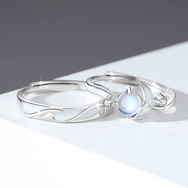 DVNRR S925 Silver Rings Unisex Gift Box Set Anniversary Gift For The Object Of Your Affection-2