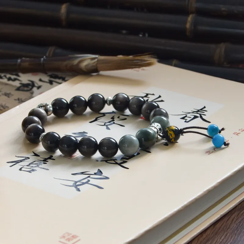 DVNRR Obsidian Jade Bracelets Unisex-3