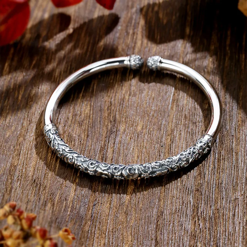 DVNRR S 999 Fine Silver Sterling Silver Bracelets Unisex-4
