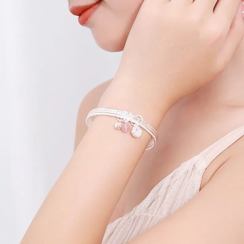DVNRR 999 Fine Silver Sterling Silver Bracelets Women's Gift Box Set Good Luck-5