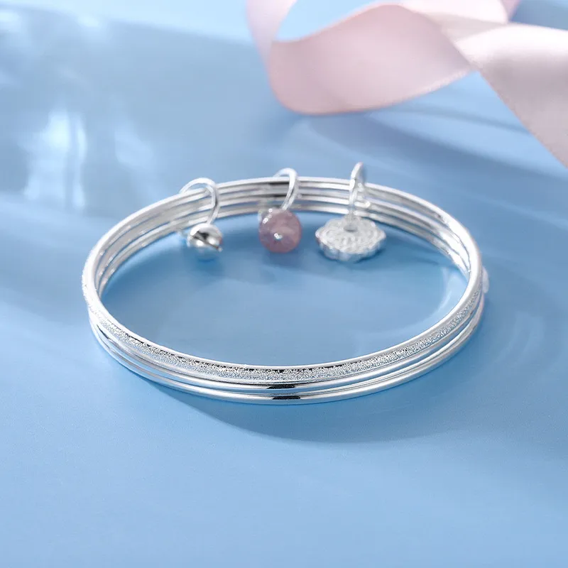 DVNRR 999 Fine Silver Sterling Silver Bracelets Women's Gift Box Set Good Luck-3