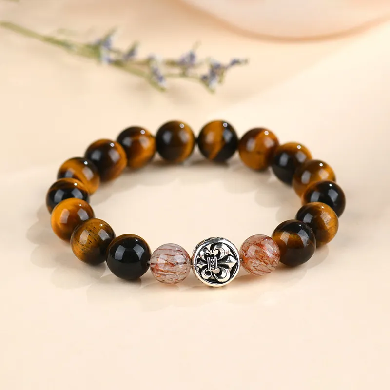 DVNRR Tiger's Eye Stone Jade Bracelets Unisex-4