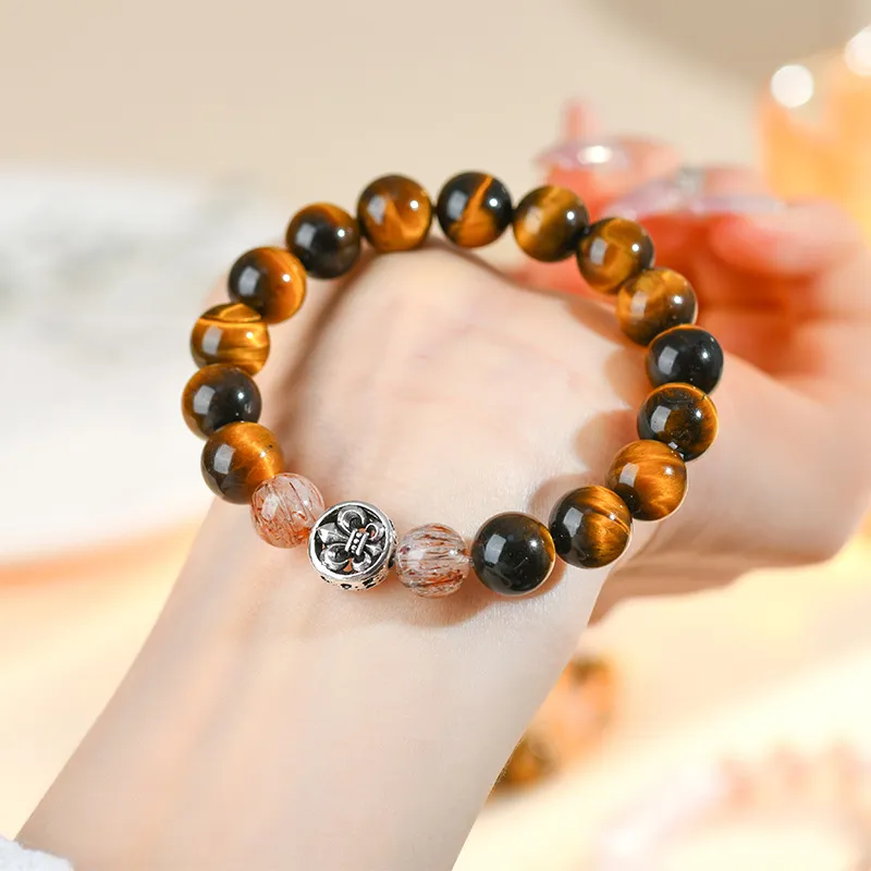 DVNRR Tiger's Eye Stone Jade Bracelets Unisex-2