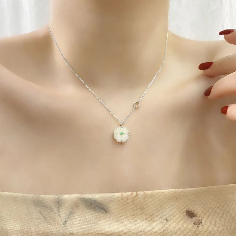 DVNRR Chalcedony Jade Necklaces Women's-3