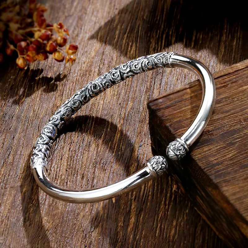 DVNRR S 999 Fine Silver Sterling Silver Bracelets Unisex-2