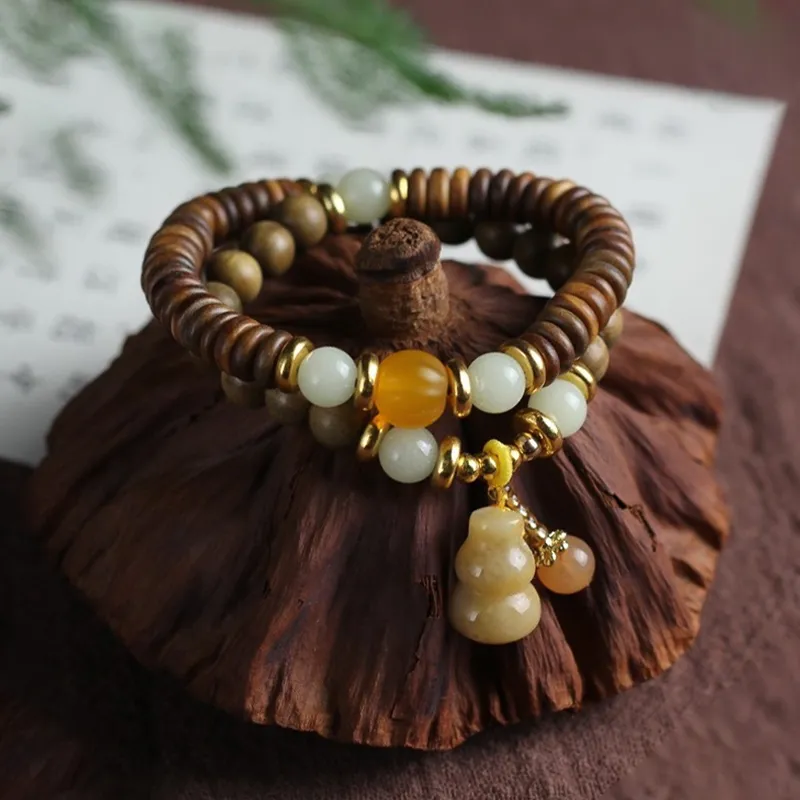 DVNRR Green Sandalwood Wooden Bracelets Unisex-2
