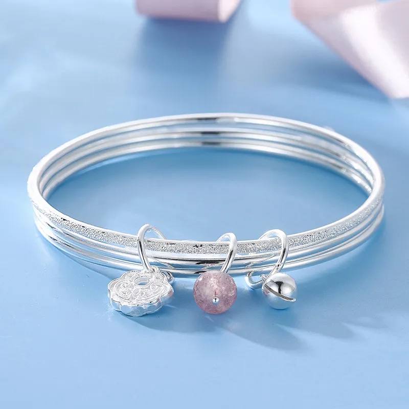 DVNRR 999 Fine Silver Sterling Silver Bracelets Women's Gift Box Set Good Luck-1