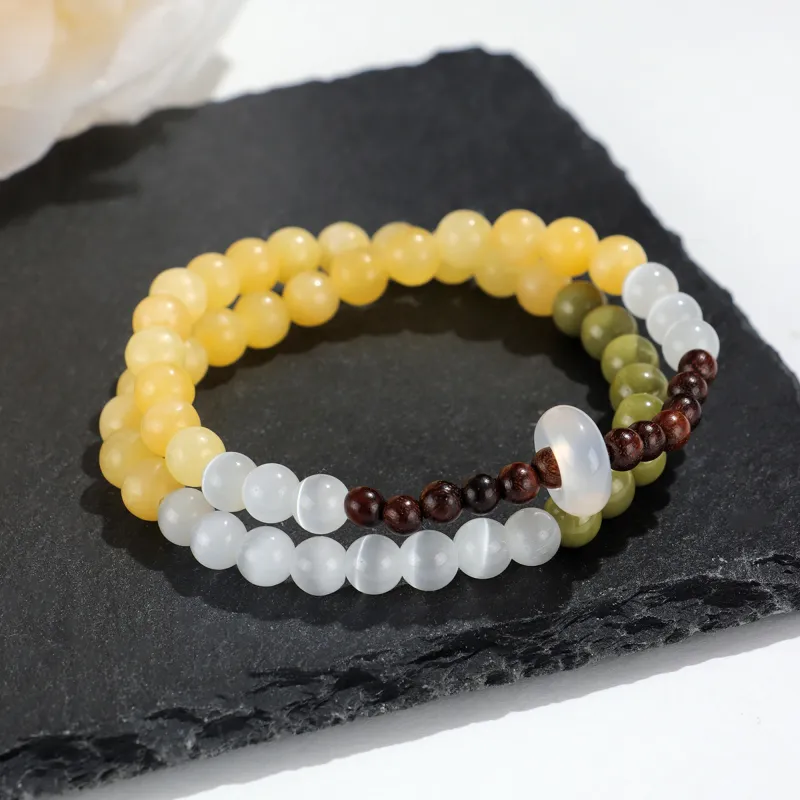DVNRR Glass Cat Eye Jade Bracelets Women's-2