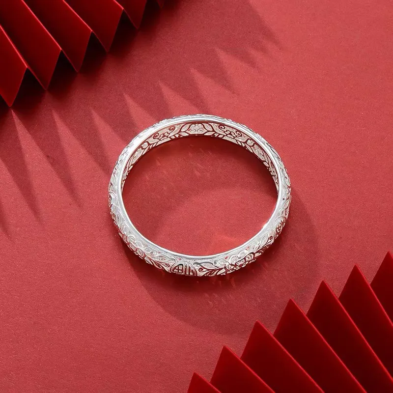 DVNRR S 999 Fine Silver Bangles Women's-3