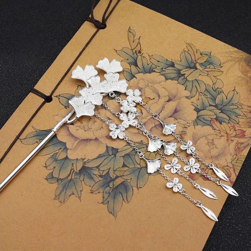 DVNRR S 990 Silver Foot Silver Hairpins Women's-1