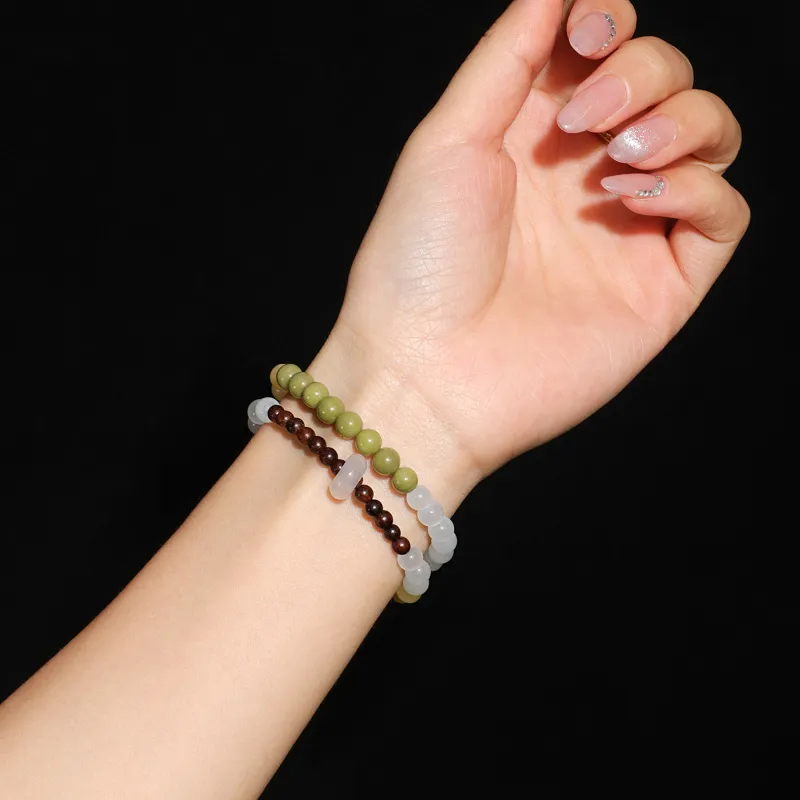 DVNRR Glass Cat Eye Jade Bracelets Women's-3