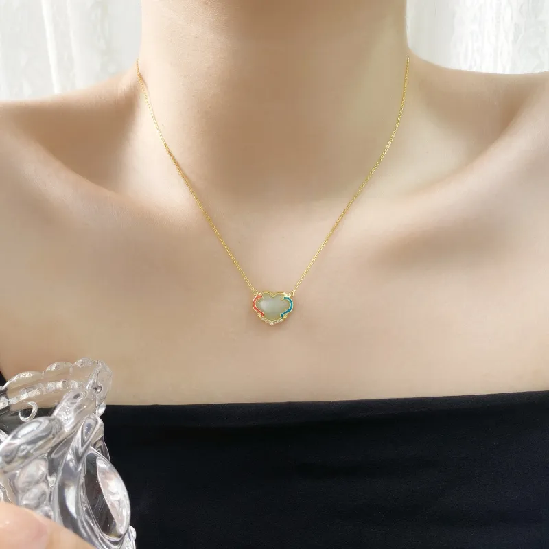 DVNRR Chalcedony Jade Necklaces Women's-2