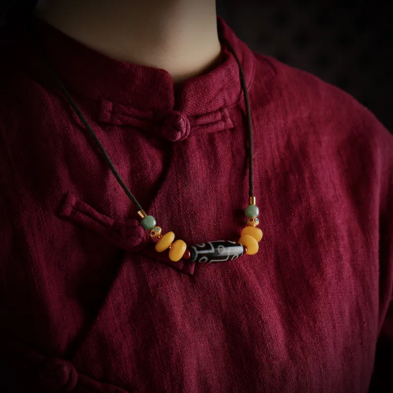 DVNRR Agate Jade Necklaces Unisex-4