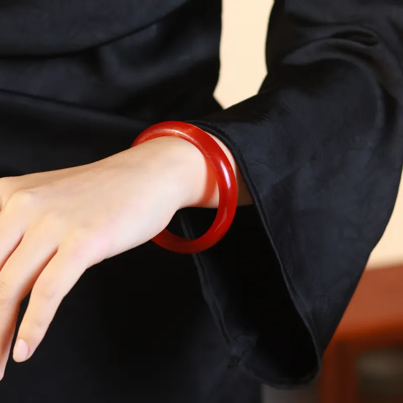ZHUOJIN Glass Cat Eye Jade Bangles Women's-4