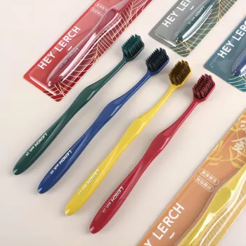 LERC Chinese Style Wide Soft Tip Toothbrushes Cleaning Oral Care 8 Pcs Pack