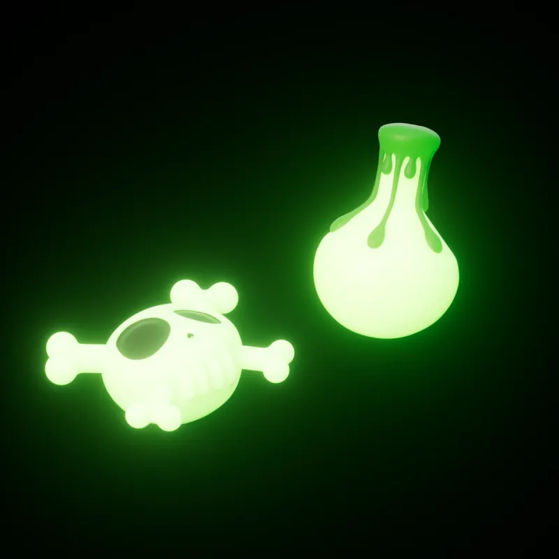 HelloSlippers Mr. Skully PVC Glow In The Dark Shoe Decorations Unisex-1