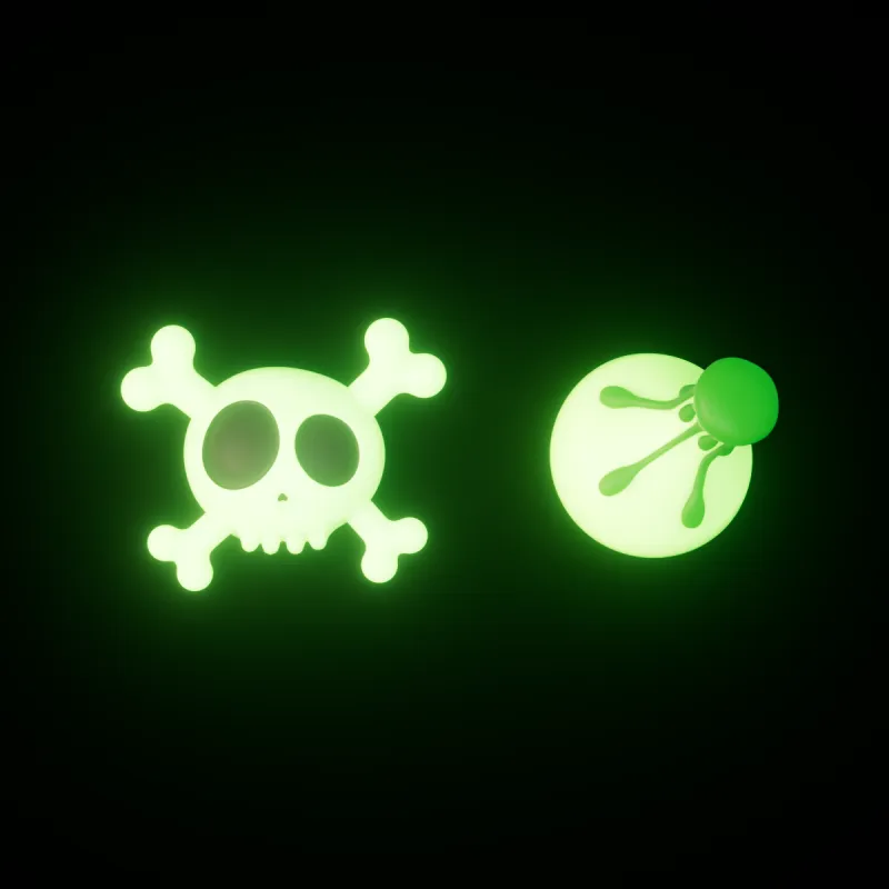 HelloSlippers Mr. Skully PVC Glow In The Dark Shoe Decorations Unisex-3