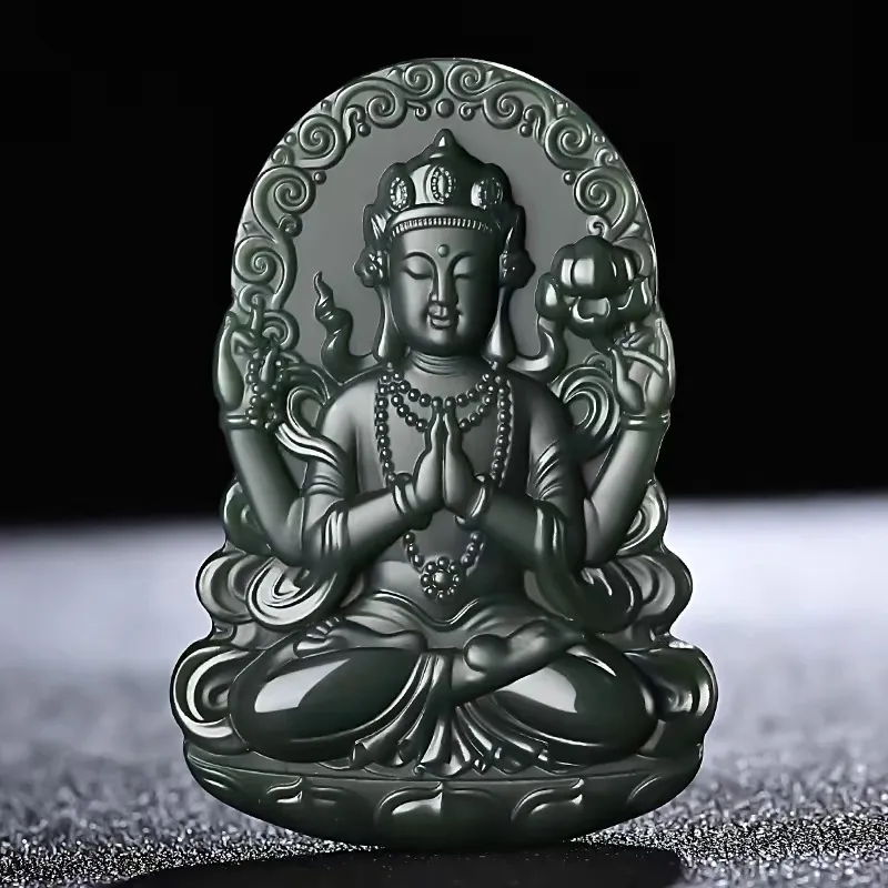 Run Ding Hetian Jade Pendants Green Jade Men-1