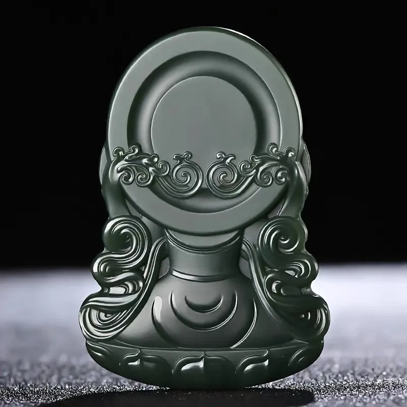 Run Ding Hetian Jade Pendants Green Jade Men-2