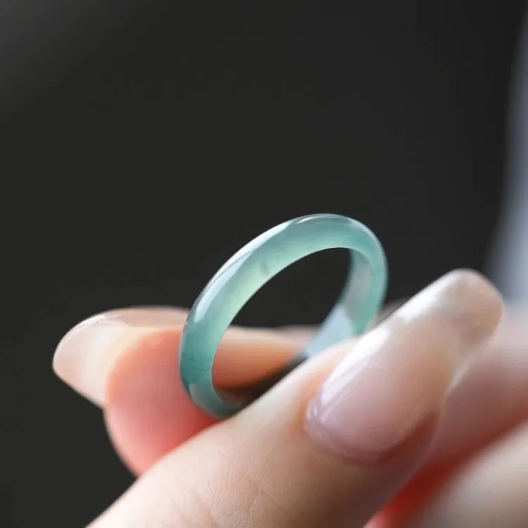 Run Ding Ice Glutinous Jadeite Rings Unisex-4