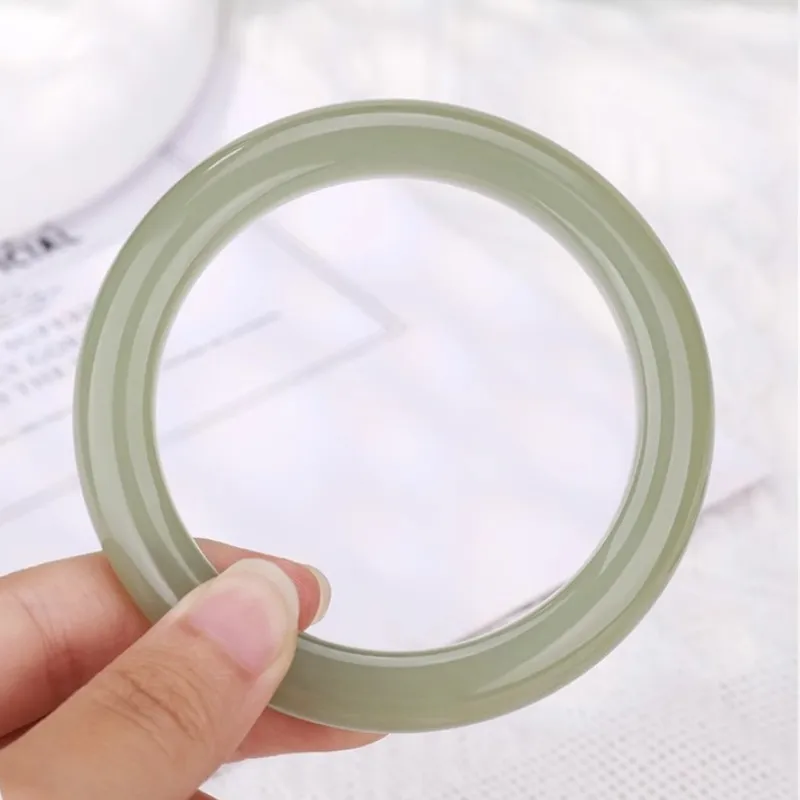 Run Ding Hetian Jade Bangles Green Jade Women's-5