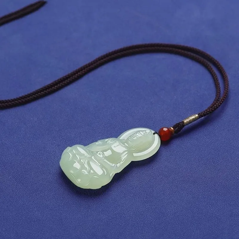 Run Ding Hetian Jade Necklaces Green Jade Unisex-3