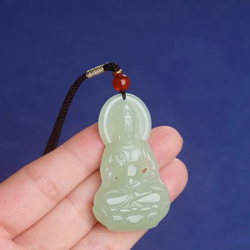 Run Ding Hetian Jade Necklaces Green Jade Unisex-4