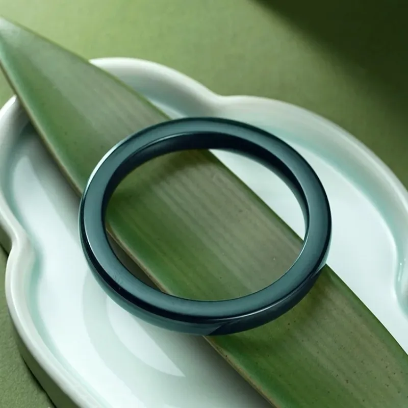 Run Ding Hetian Jade Bangles Green Jade Unisex-3