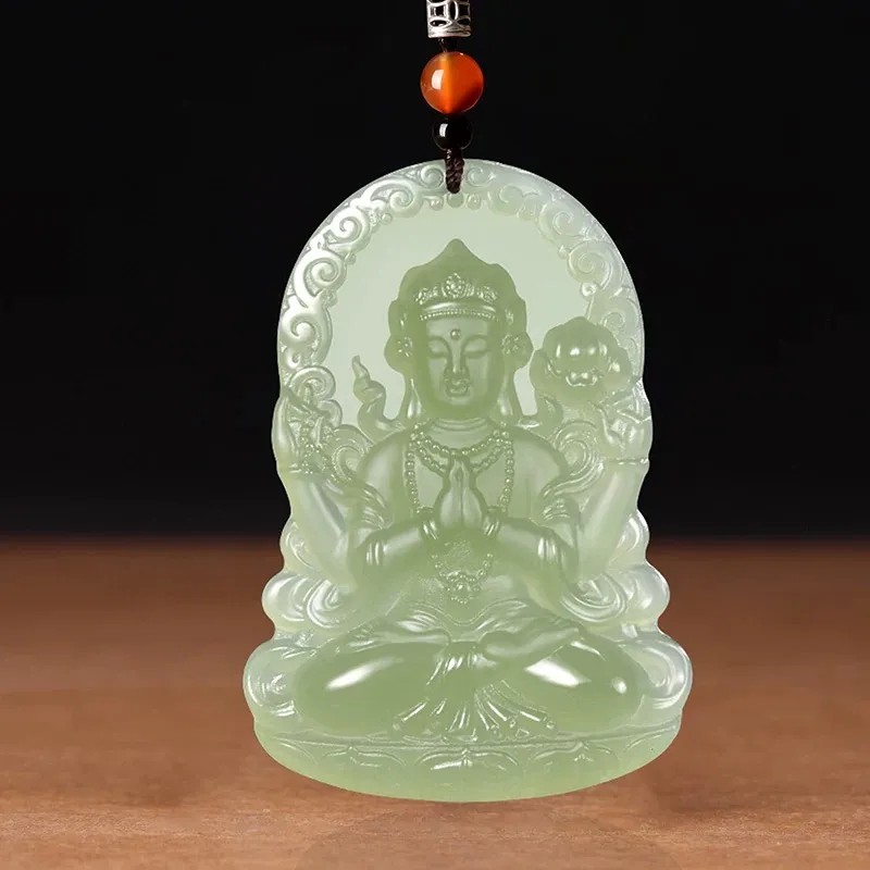Run Ding Hetian Jade Necklaces Green Jade Unisex-2