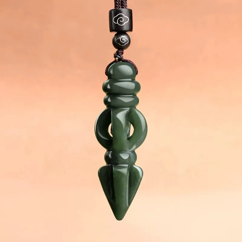 Run Ding Hetian Jade Necklaces Green Jade Unisex-2