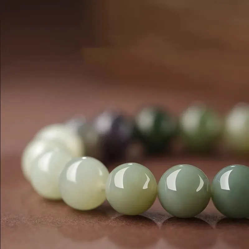 Run Ding Hetian Jade Bracelets Green Jade Unisex-2