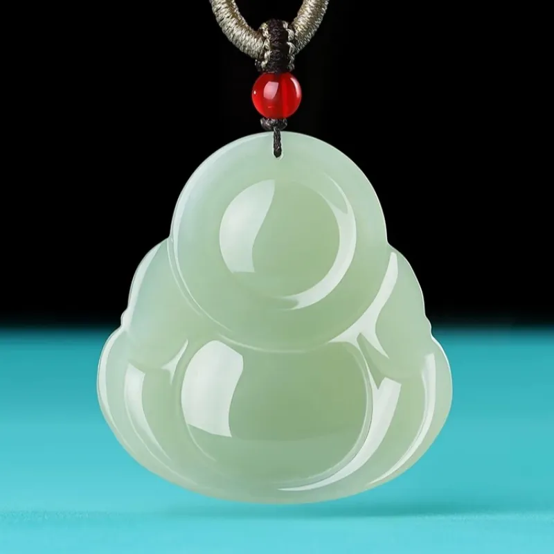 Run Ding Hetian Jade Necklaces Green Jade Unisex-3